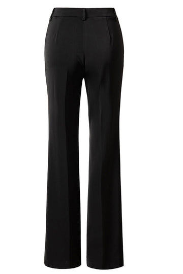 Trajes formales negros de 2 piezas con solapa de pico para mujer